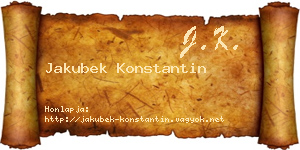Jakubek Konstantin névjegykártya